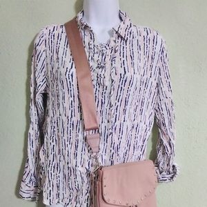 Coral Bay Long sleeve Small Front tie collared Top